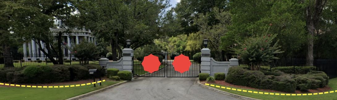 Front gate ground lighting layout